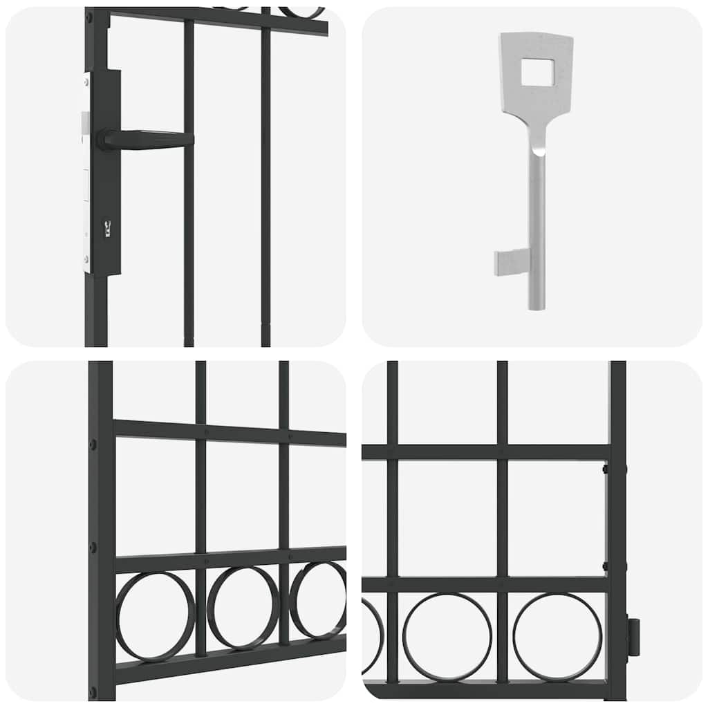 vidaXL Zaunpfosten mit Schloss Grau 200 x 88 x 14 cm Stahl