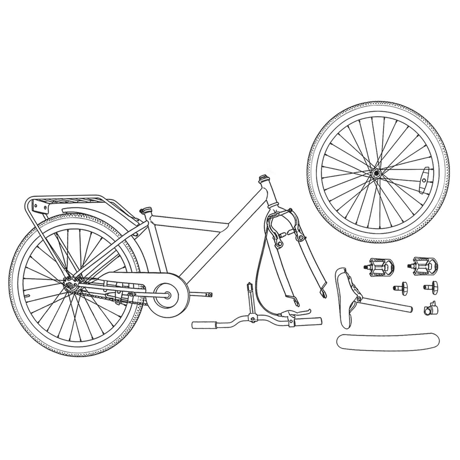 vidaXL Kinderfahrrad 20 Zoll für 6-11 Jahre alt Schwarz