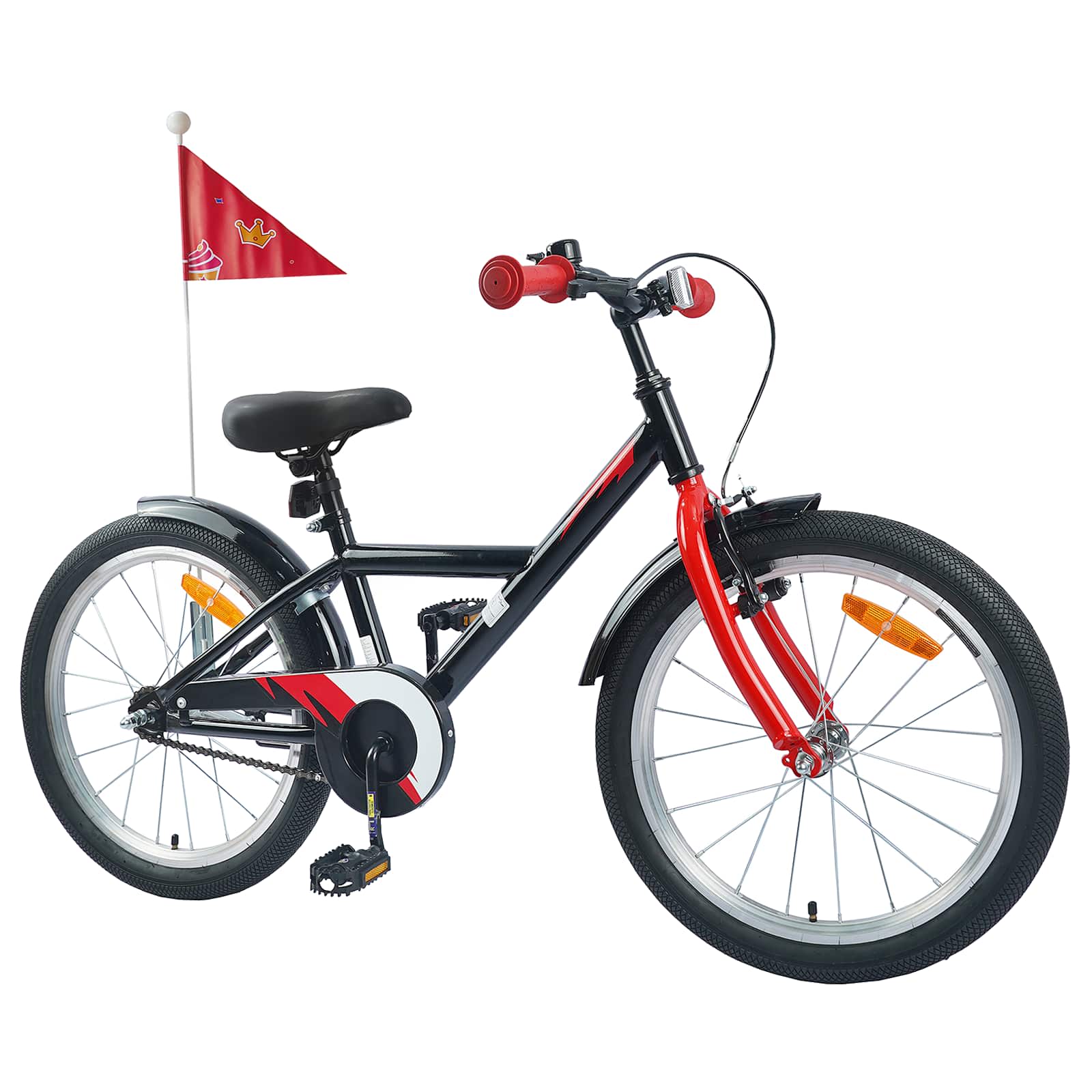 vidaXL Kinderfahrrad 20 Zoll für 6-11 Jahre alt Schwarz