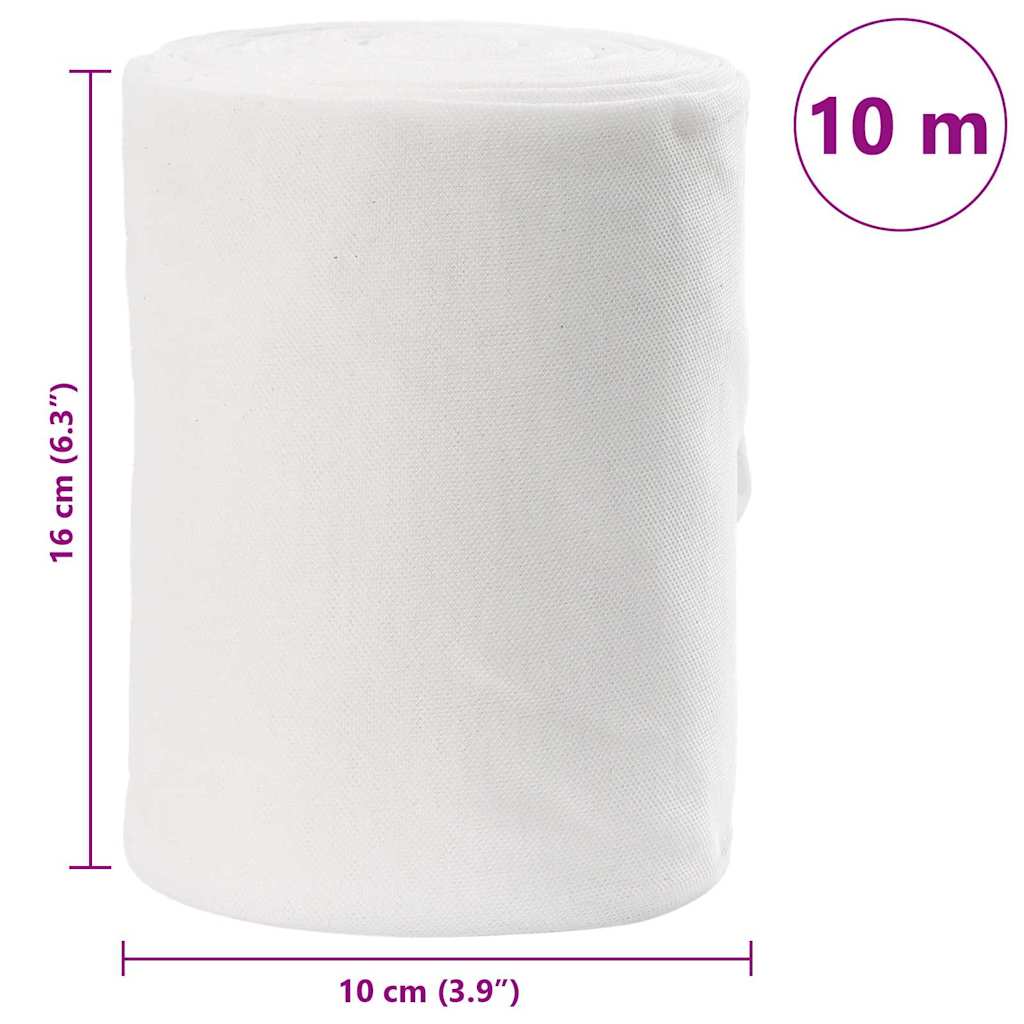 vidaXL Abflussrohr Weiß 16 x 1000 cm Stoff