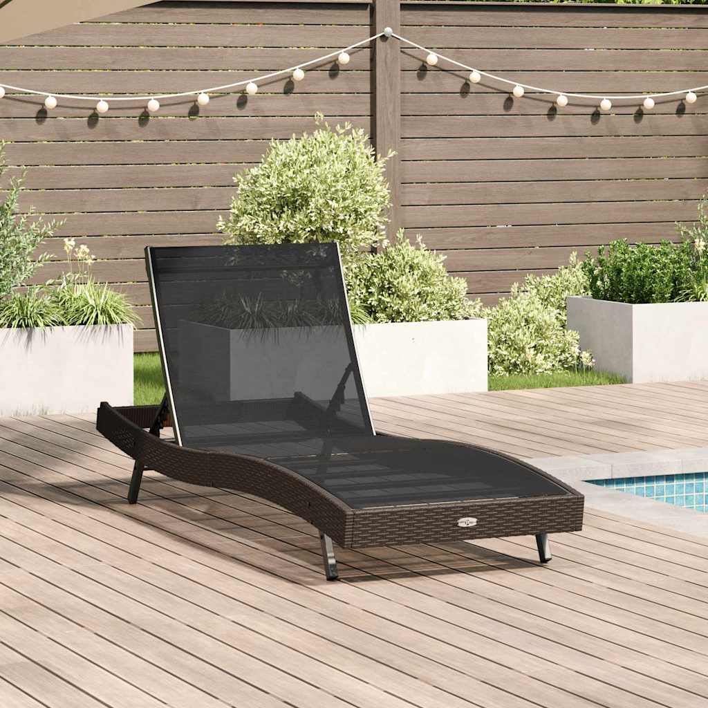 vidaXL Sonnenliege 197 x 70 x 82 cm Poly-Rattan