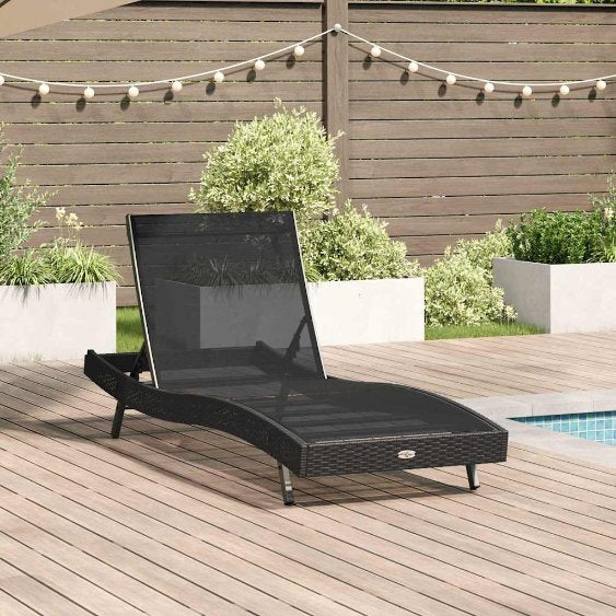 vidaXL Sonnenliege 197 x 70 x 82 cm Poly-Rattan