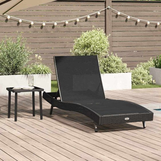 vidaXL Sonnenliege 2 pcs Schwarz und Braun Poly-Rattan