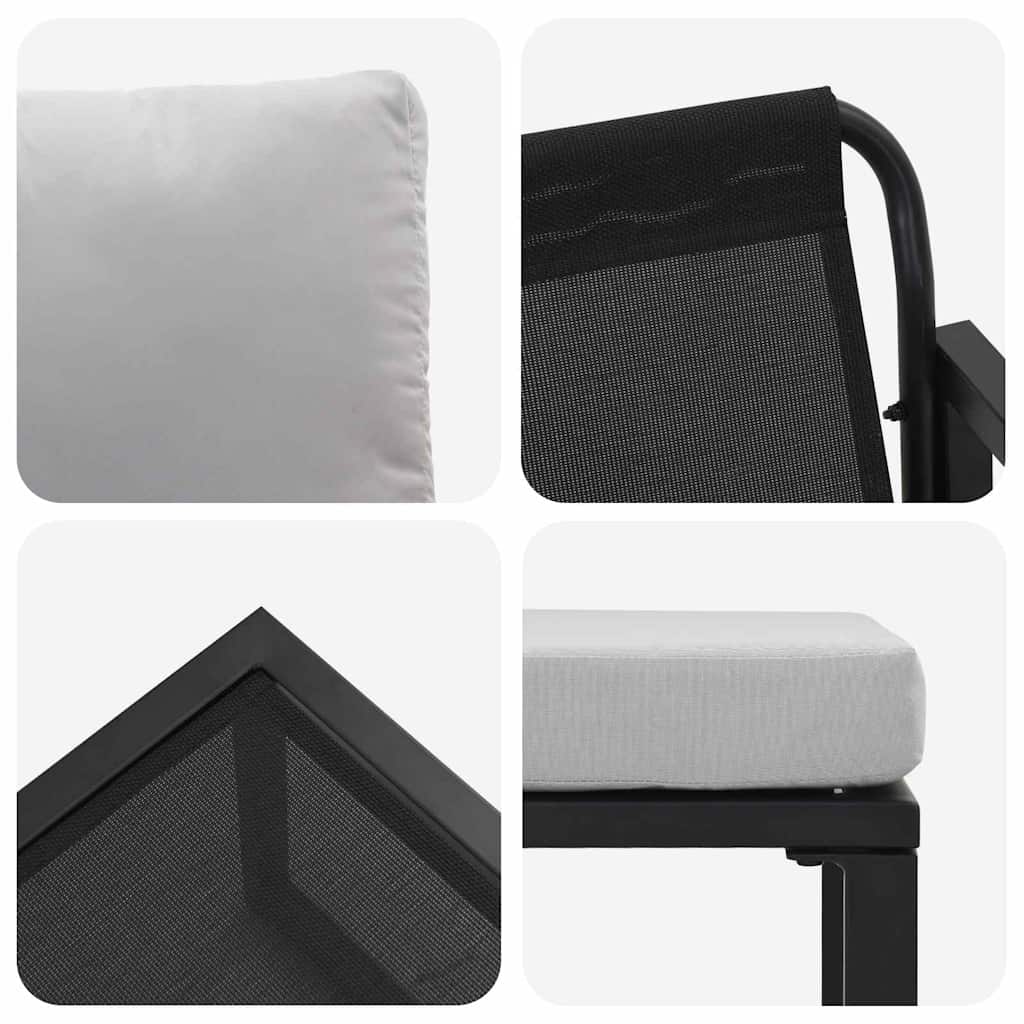 vidaXL gartenmöbel mit Kissen mit Kissen 4 pcs Hellgrau Polyester