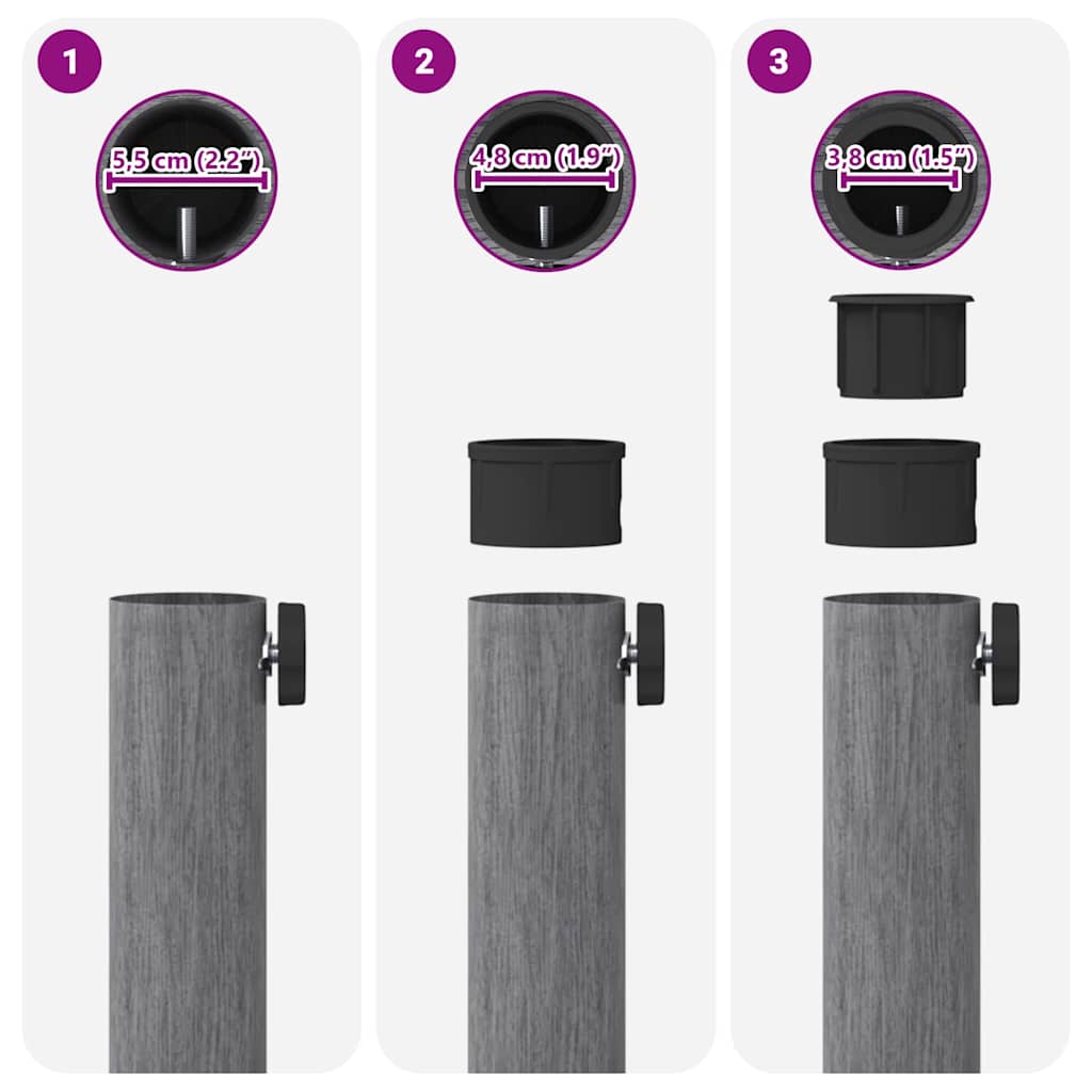 vidaXL Sonnenschirmständer Dunkelgrau Holzlook 48 x 48 x 32 cm