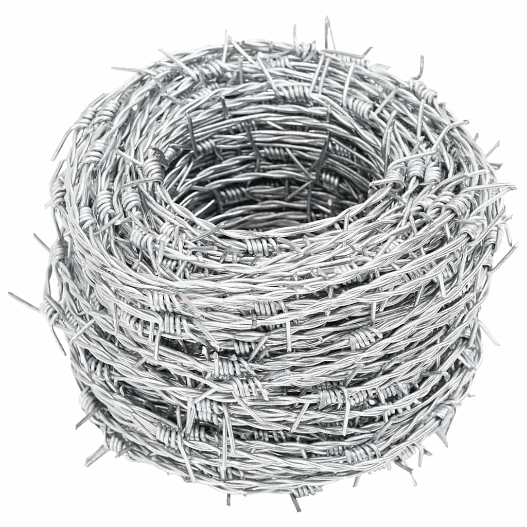 Stacheldraht Silber 50 m Feuerverzinkt Stahl