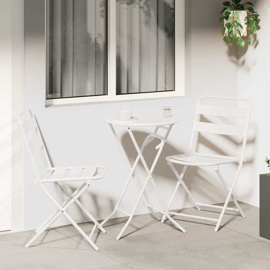 vidaXL Garten Bistro Set 3 pcs Anthrazit Stahl