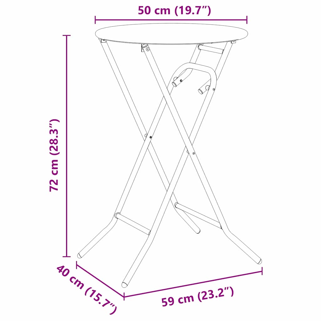 vidaXL Gartentisch Anthrazit 50 x 50 x 72 cm Metall