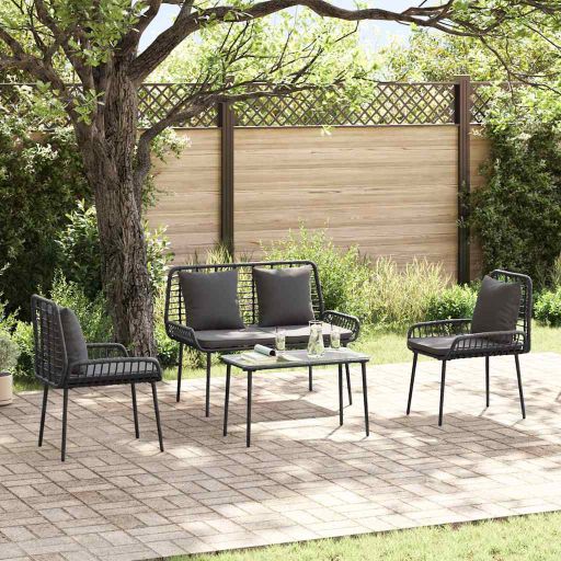 vidaXL Garten Essgruppe 3 pcs Schwarz und Anthrazit