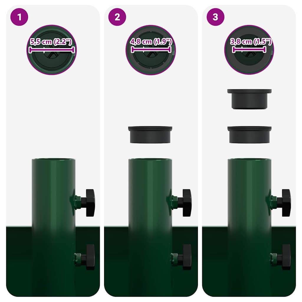 vidaXL Sonnenschirmständer Grün 45 x 45 x 45 cm Stahl