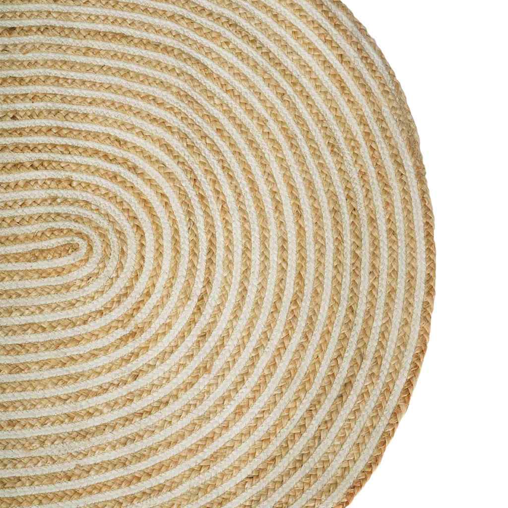 vidaXL Teppich Natürlich und Weiß 100 x 152 cm Jute