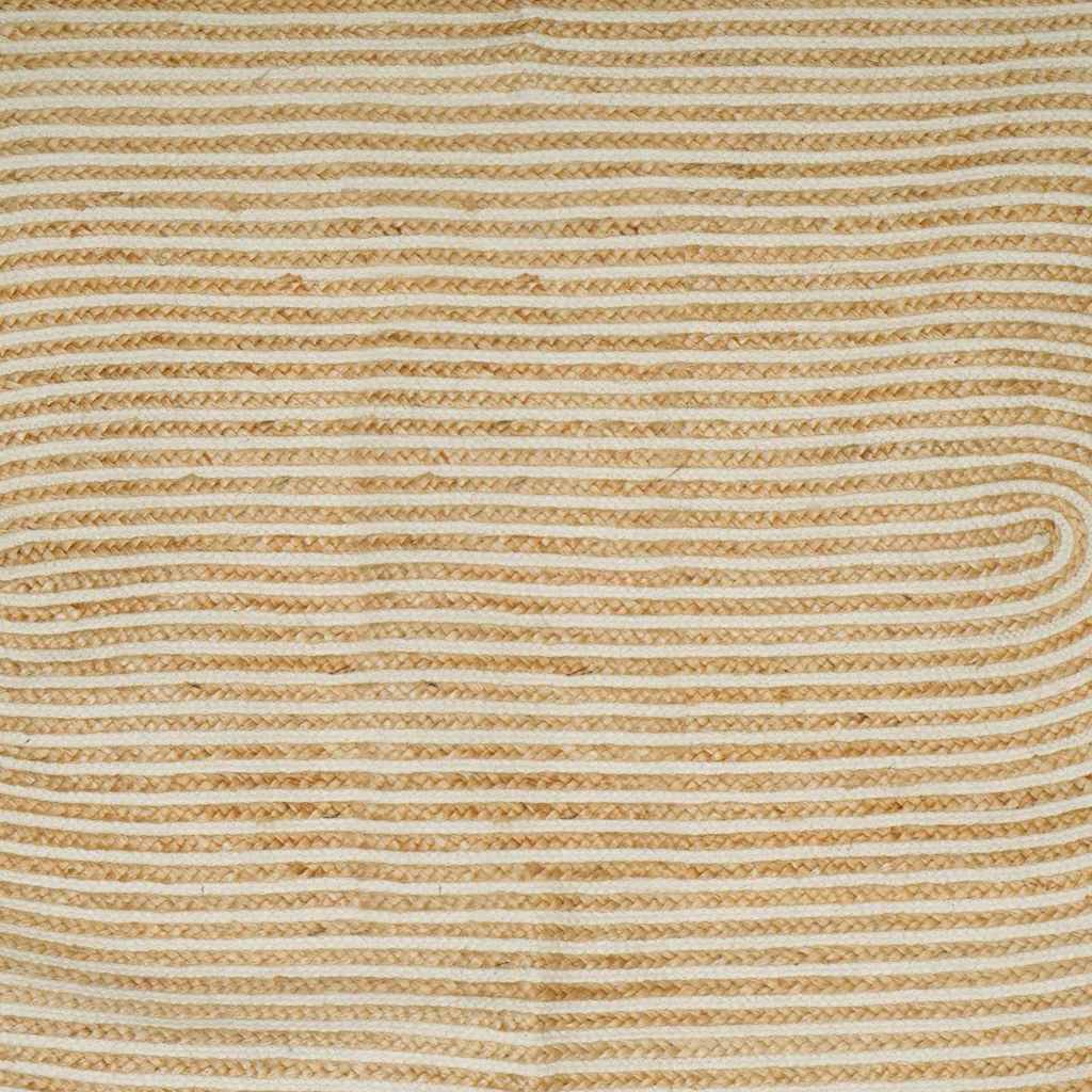 vidaXL Teppich Natürlich und Weiß 100 x 152 cm Jute