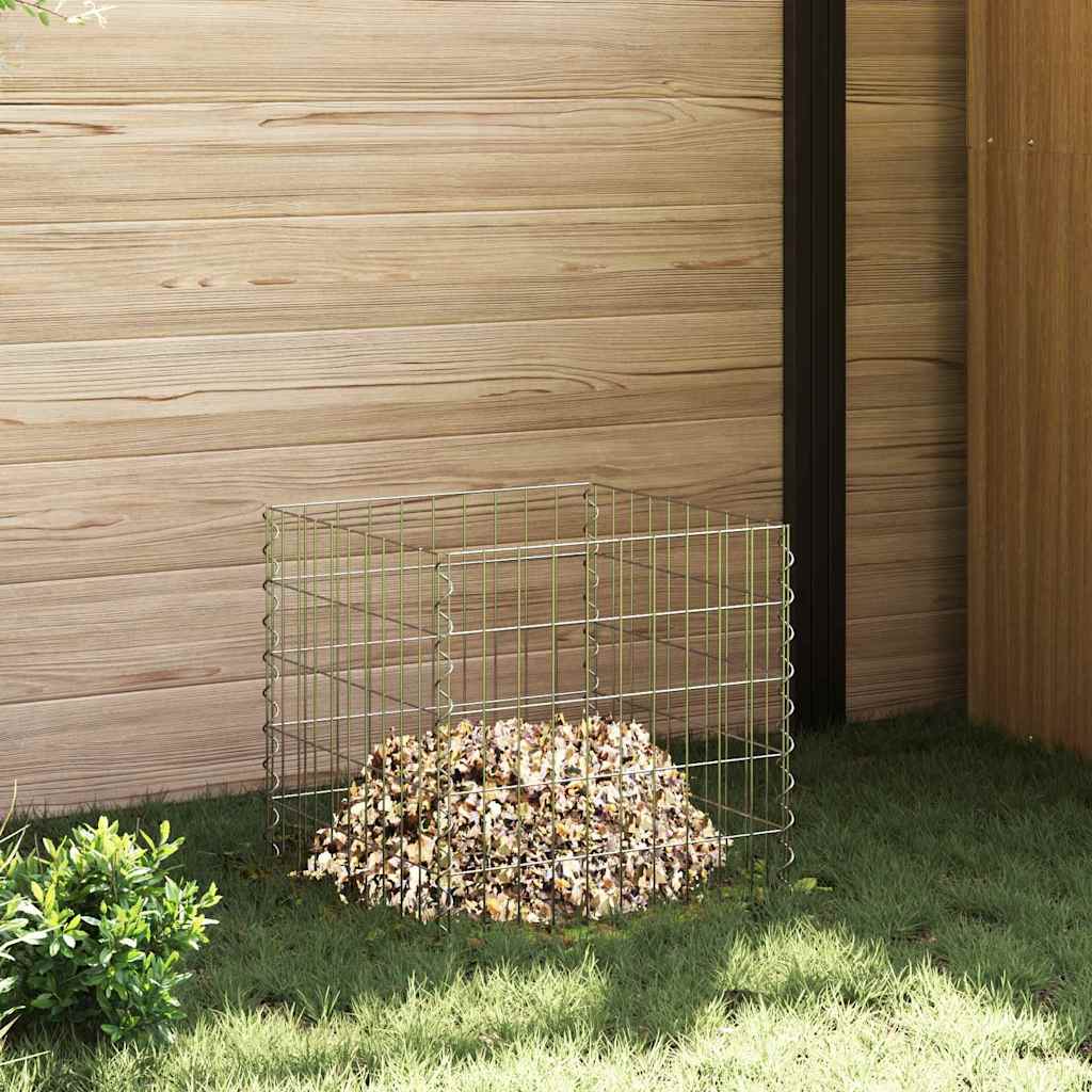 vidaXL Quadratischer Komposter 50 x 50 x 50 cm Eisen