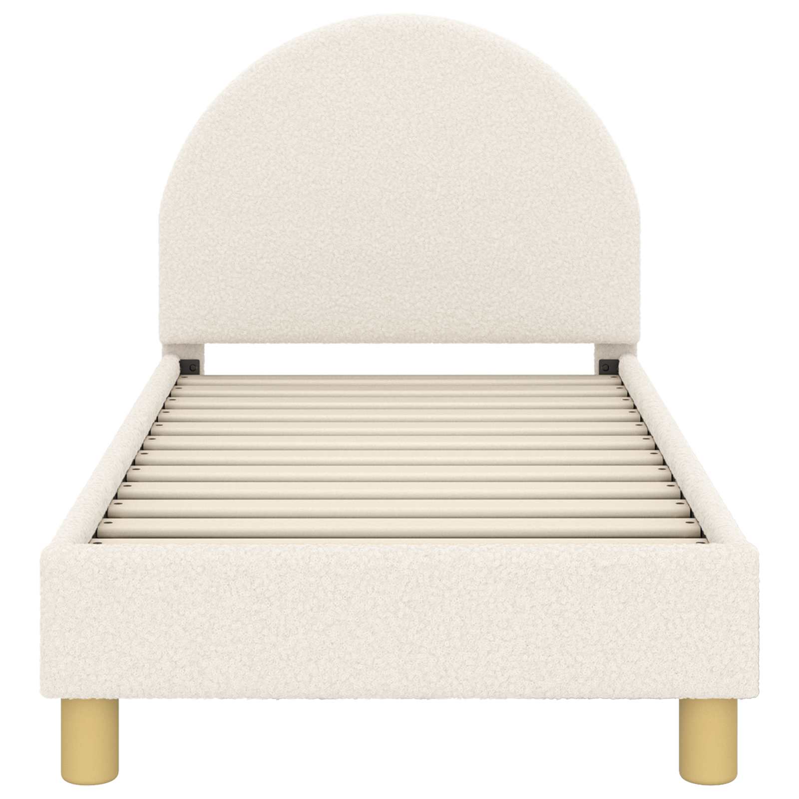 vidaXL Kinderbettgestell mit Kopfteil Creme 70 x 140 cm Schafstoff