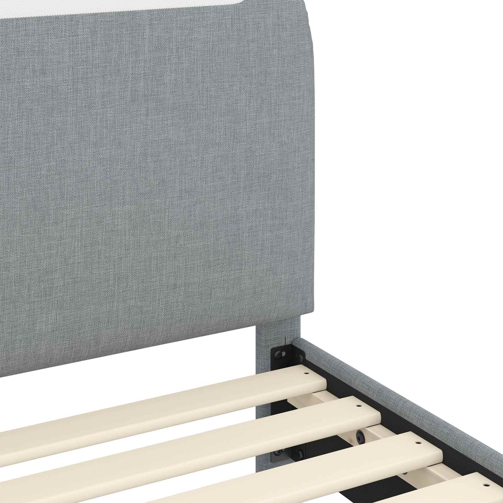 vidaXL Kinderbettgestell mit Kopfteil Hellgrau 70 x 140 cm Stoff