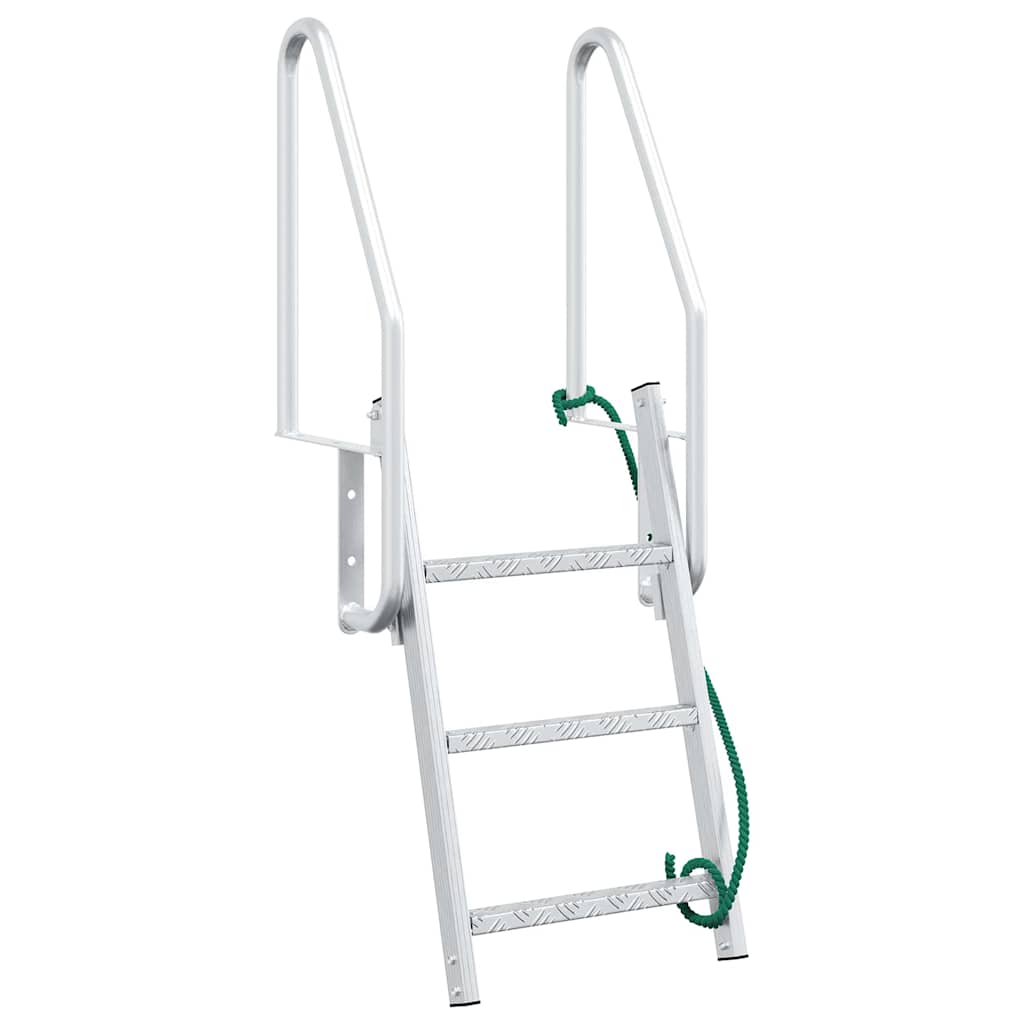 vidaXL 3-Step Dock Ladder Silber 58 x 77 x 144 cm Aluminium