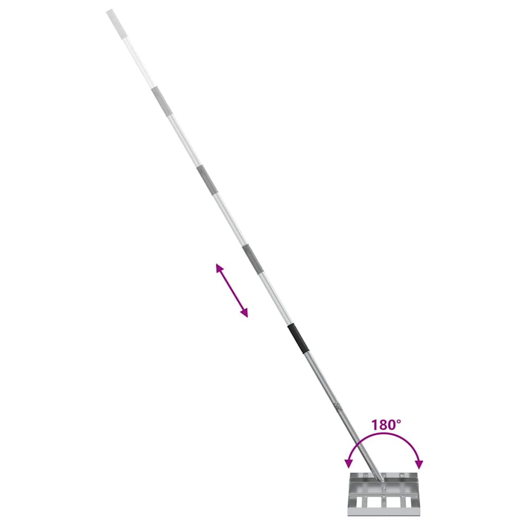 vidaXL Gartenrechen Silber 45 x 25 x 200 cm Edelstahl