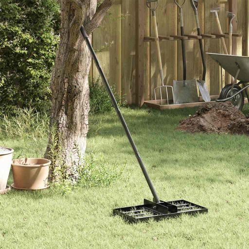 vidaXL Gartenrechen Silber 45 x 25 x 200 cm Edelstahl