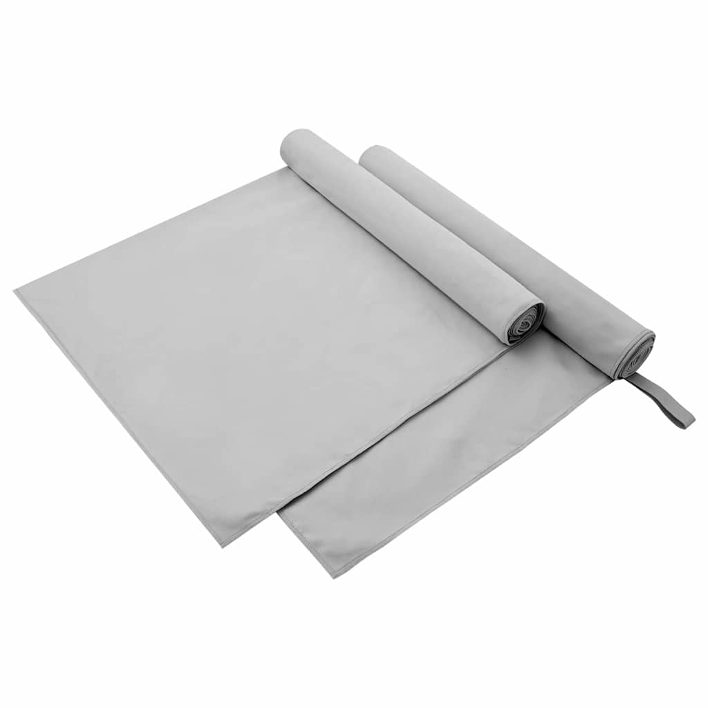 vidaXL Sporthandtücher 2 pcs Dunkelgrau 90 x 180 cm