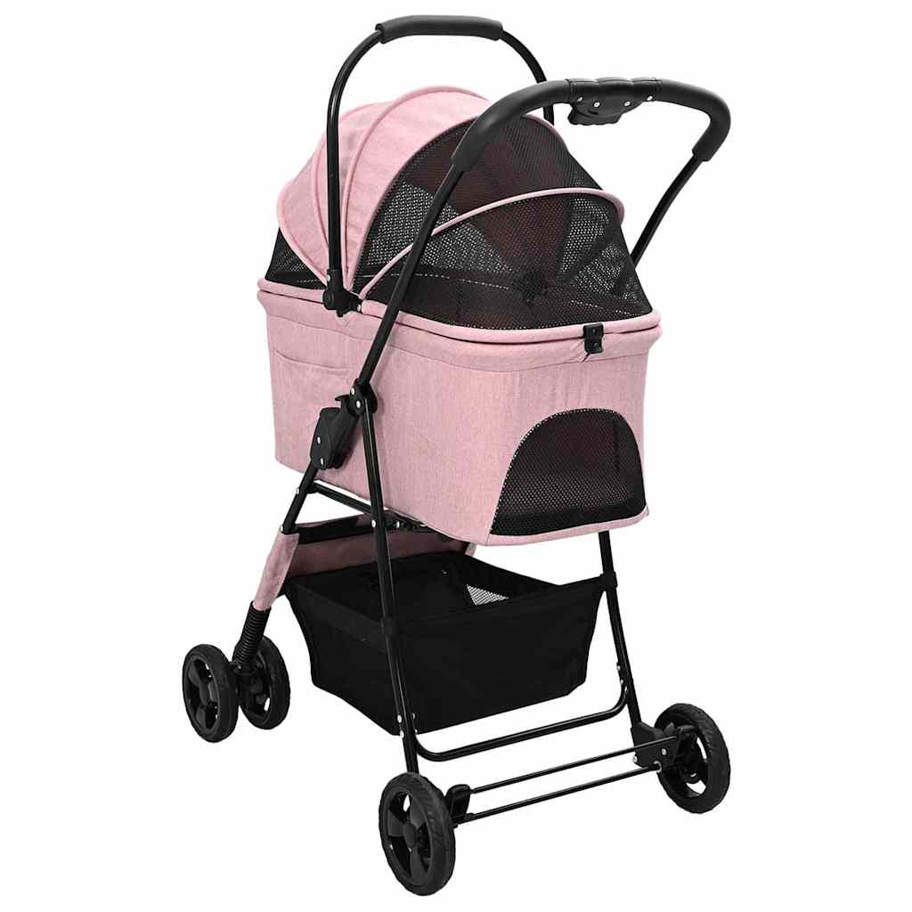 vidaXL Faltbarer Haustierwagen Rosa 81 x 47 x 99 cm Polyester