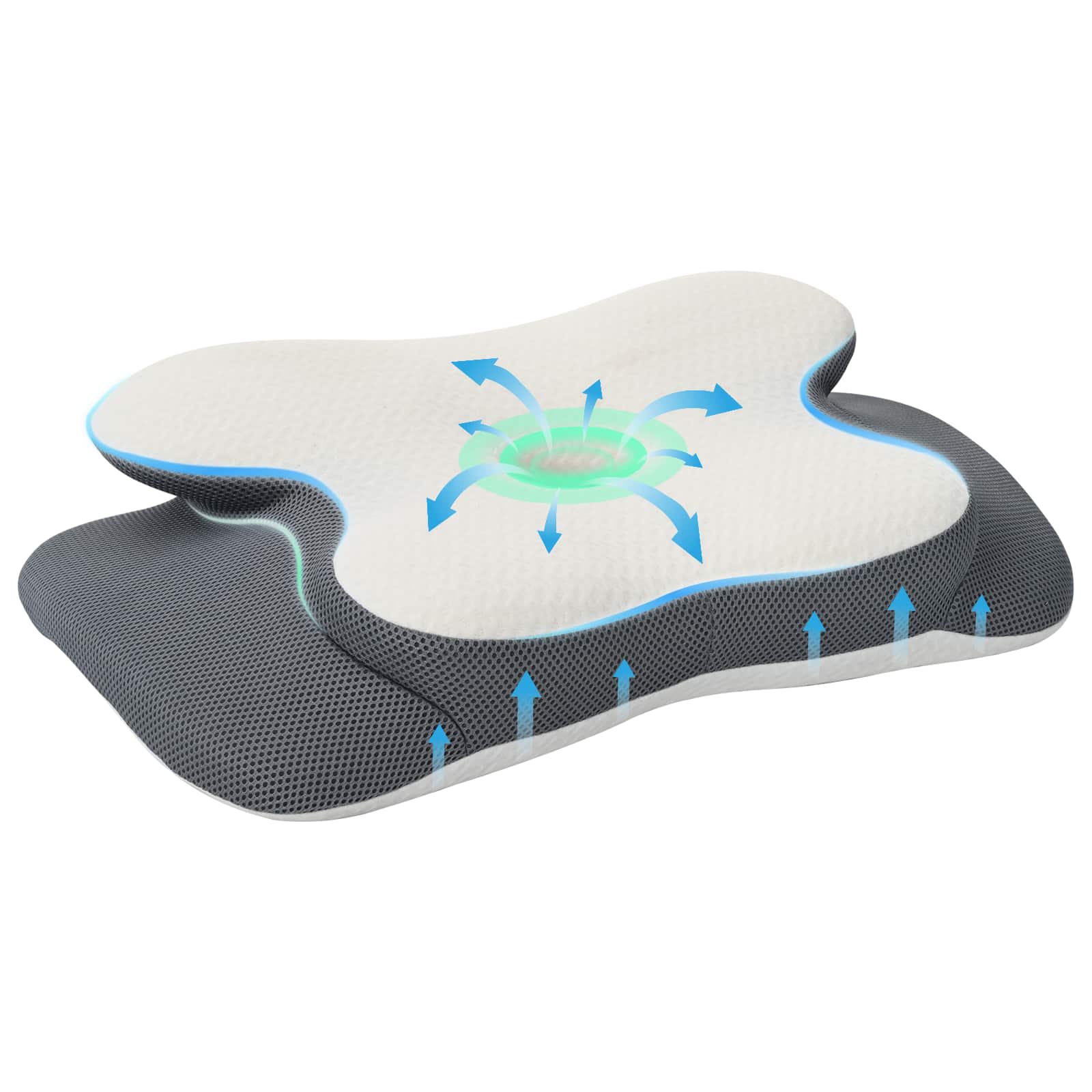 vidaXL Kopfkissen mit Kissen Weiß 60 x 37 x 13 cm Polyester