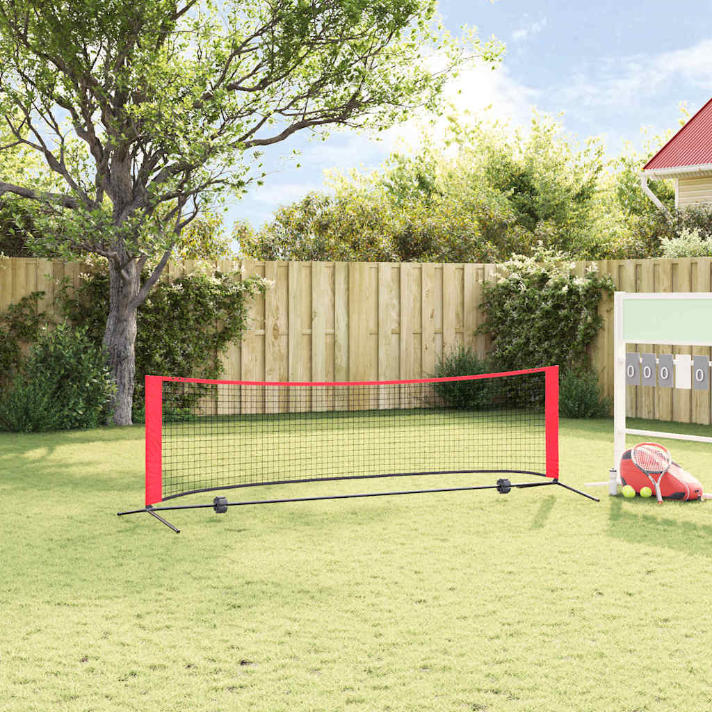 vidaXL Tennisnetz Schwarz und Rot 301 x 90.5 x 87 cm Polyester