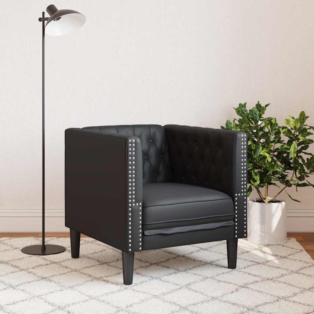 vidaXL Sofa Schwarz 74,5 x 71 x 70,5 cm PVC