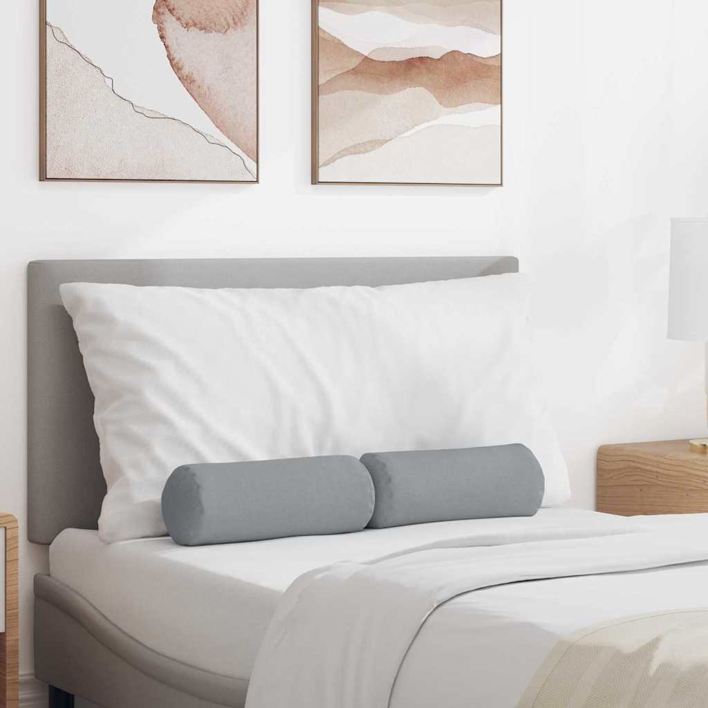 vidaXL Bolsterkissen 2 pcs Hellgrau Ø 15 x 40 cm Stoff