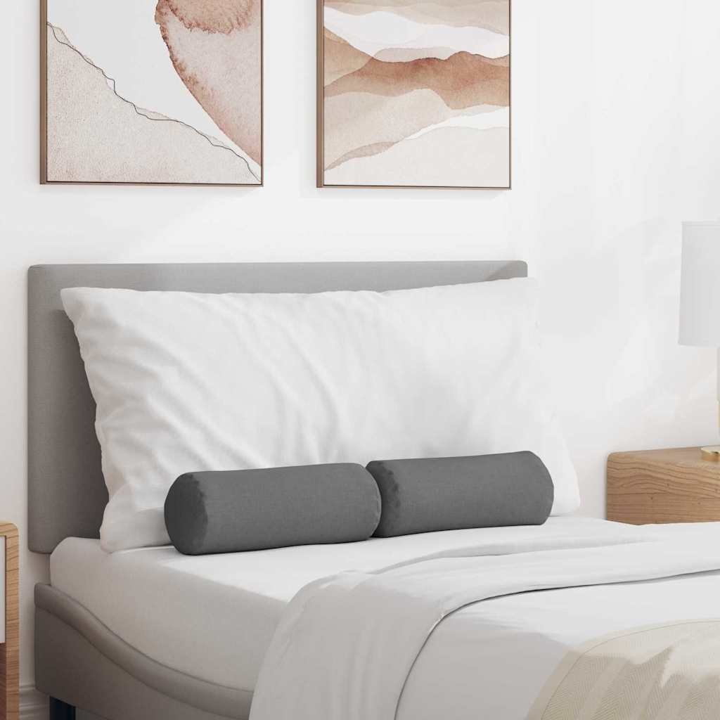 vidaXL Bolsterkissen 2 pcs Hellgrau Ø 15 x 40 cm Stoff