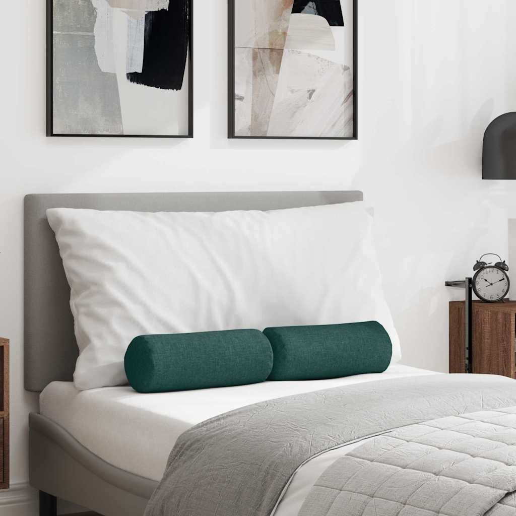 vidaXL Bolsterkissen 2 pcs Hellgrau Ø 15 x 40 cm Stoff