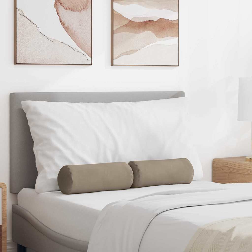 vidaXL Bolsterkissen 2 pcs Taupe Ø 15 x 40 cm Mikrofaserstoff