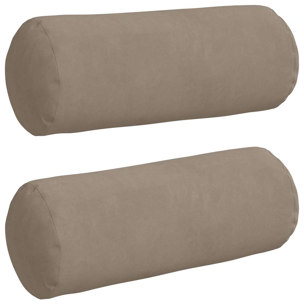 vidaXL Bolsterkissen 2 pcs Taupe Ø 15 x 40 cm Mikrofaserstoff