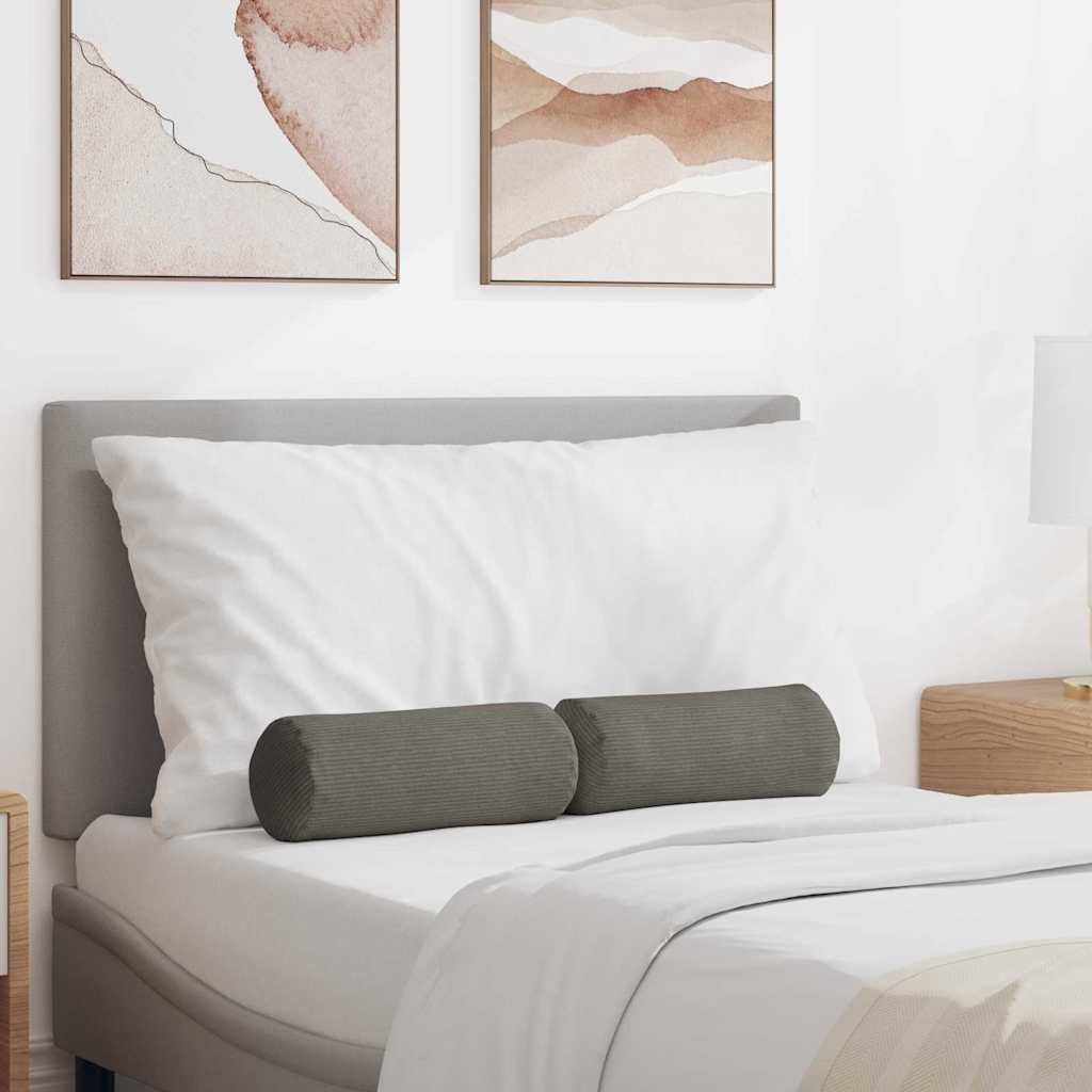 vidaXL Bolsterkissen 2 pcs Hellgrau Ø 15 x 40 cm Cordstoff