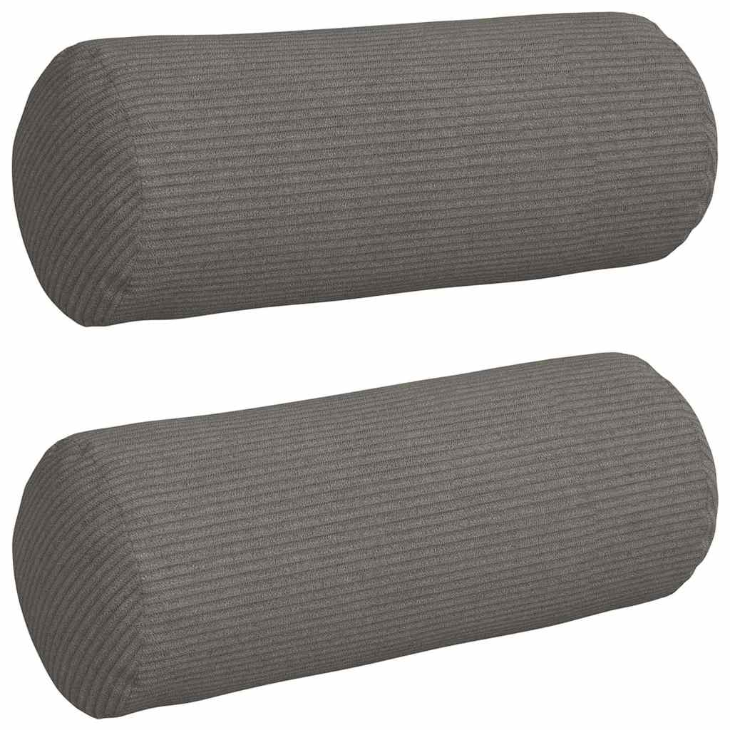 vidaXL Bolsterkissen 2 pcs Hellgrau Ø 15 x 40 cm Cordstoff