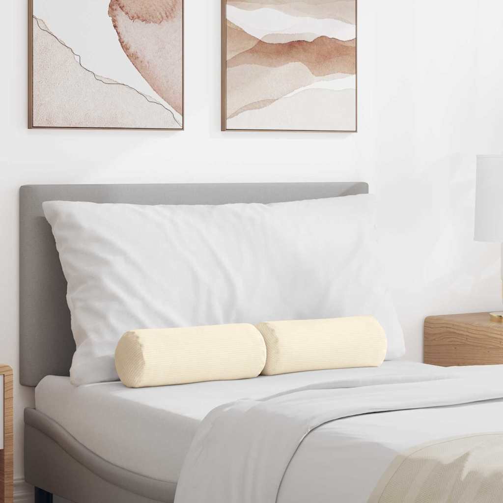 vidaXL Bolsterkissen 2 pcs Hellgrau Ø 15 x 40 cm Cordstoff