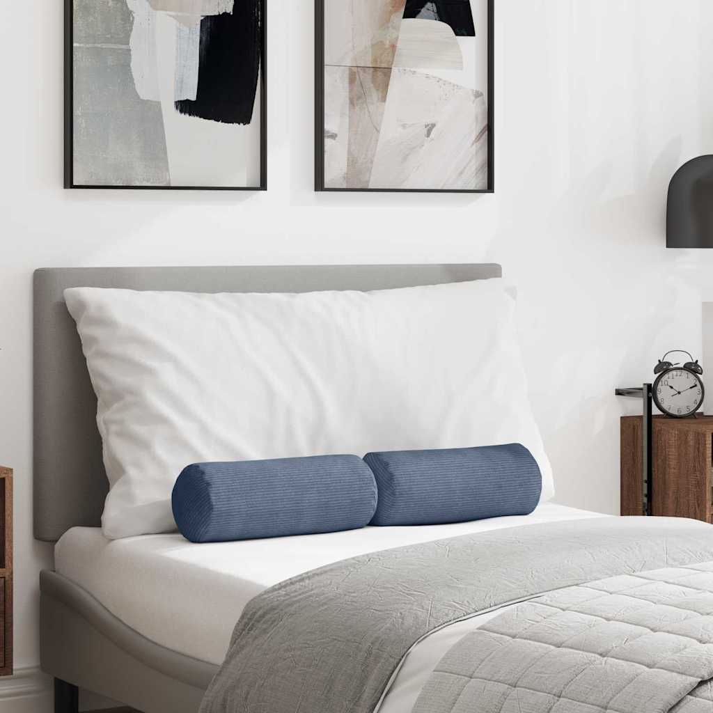 vidaXL Bolsterkissen 2 pcs Hellgrau Ø 15 x 40 cm Cordstoff