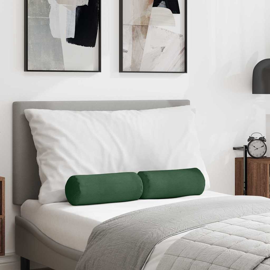 vidaXL Bolsterkissen 2 pcs Hellgrau Ø 15 x 40 cm Cordstoff