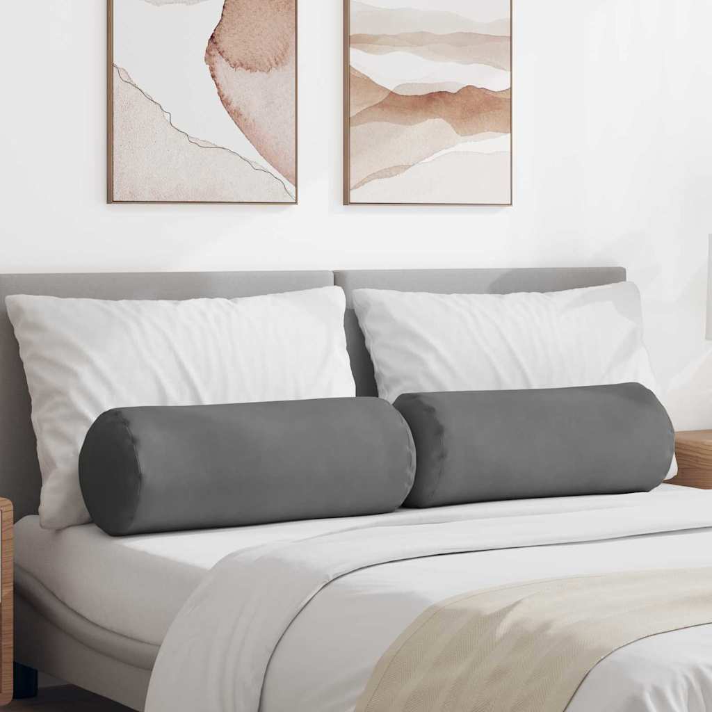 vidaXL Bolsterkissen 2 pcs Taupe Ø 15 x 40 cm Mikrofaserstoff