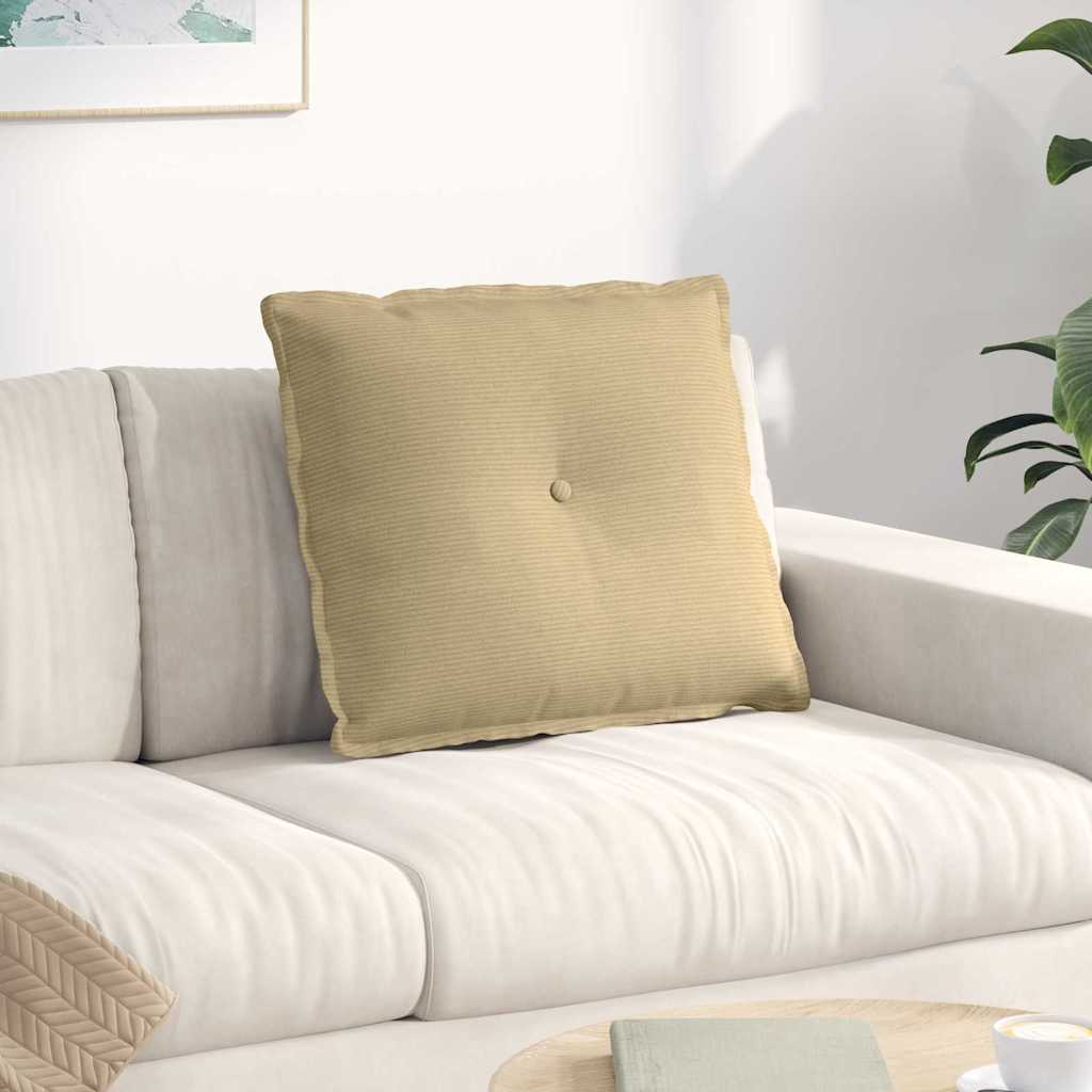 vidaXL Rücken Kissen Hellgrau 50 x 45 cm Cordstoff