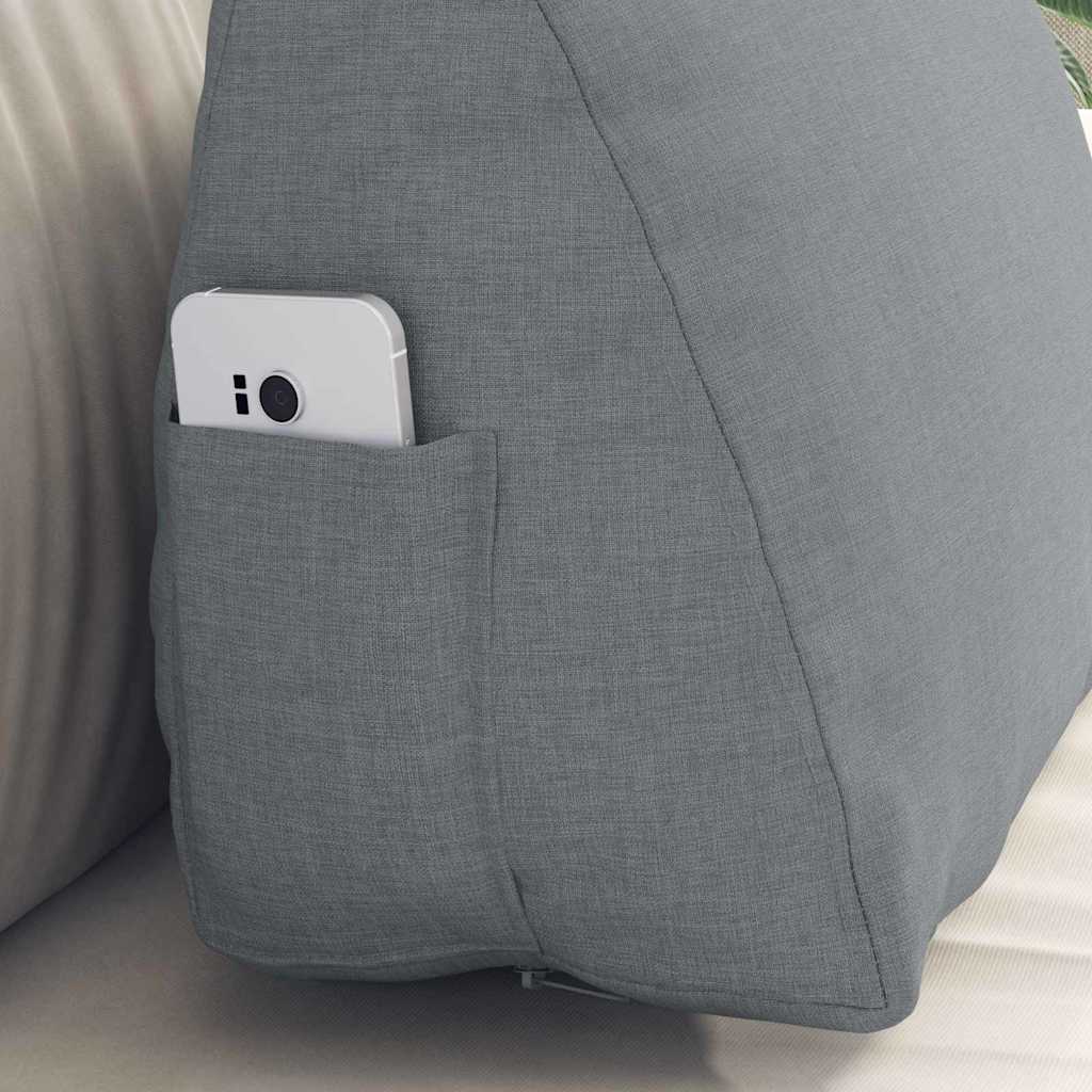 vidaXL Rücken Kissen Hellgrau 45 x 20 x 35 cm Stoff