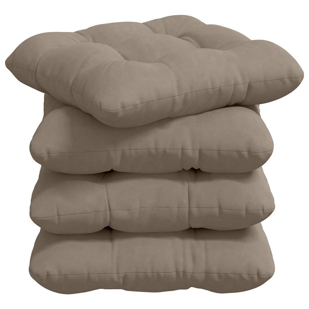 vidaXL Sitzkissen 4 pcs Taupe 40 x 40 cm Mikrofaserstoff