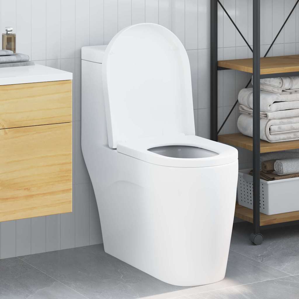 vidaXL Toilettensitz Verstellbar Weiß 48 x 36,5 x 4,5 cm Polypropylen