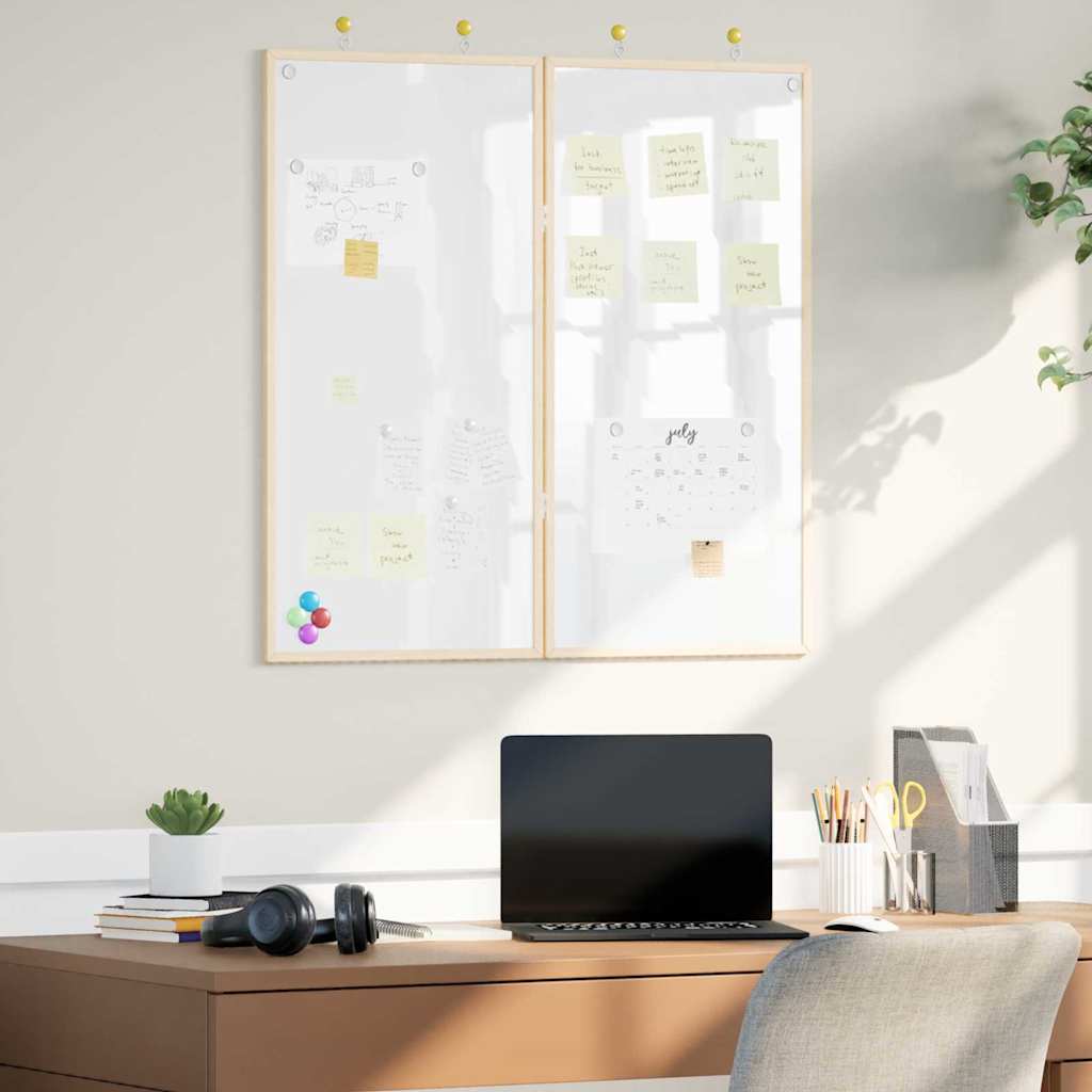 vidaXL Info-Tafel Weiß 80 x 80 x 1,4 cm Massivholz Kiefer