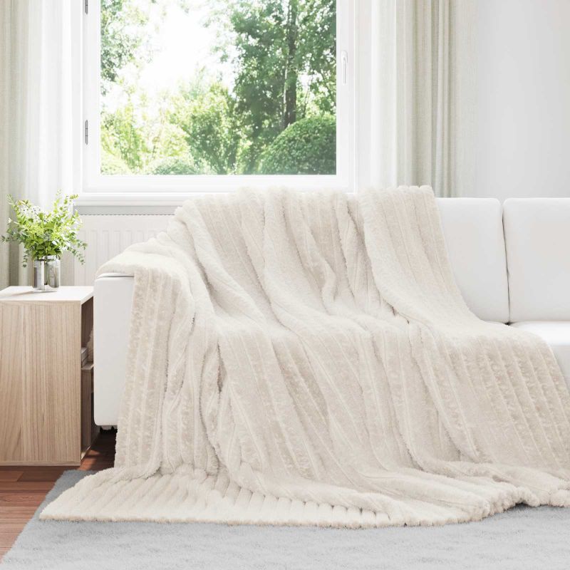 vidaXL Überwurfdecke Beige 150 x 130 cm Fleece