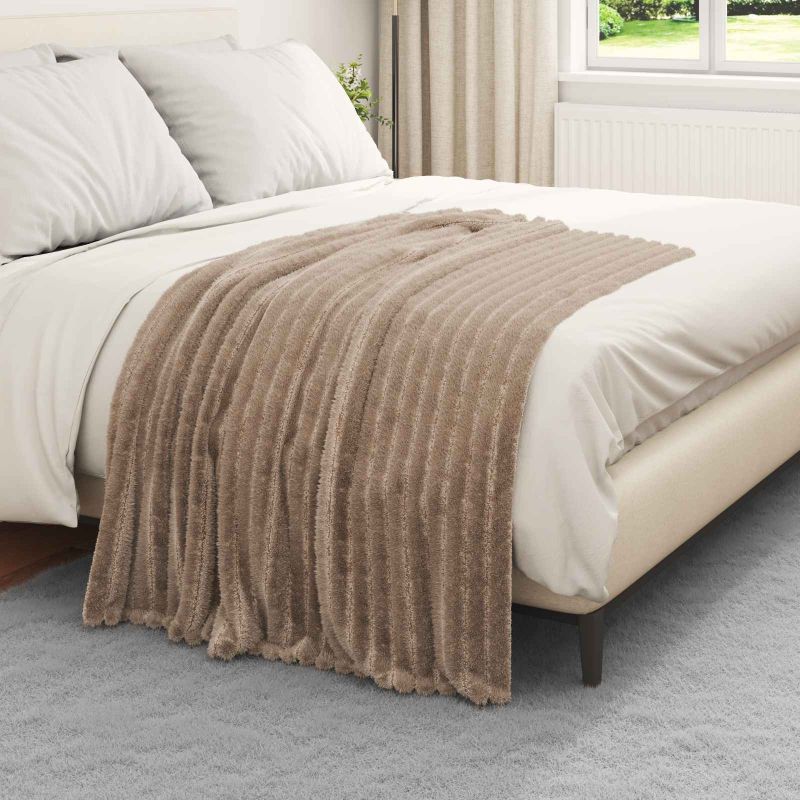 vidaXL Überwurfdecke Beige 150 x 130 cm Fleece