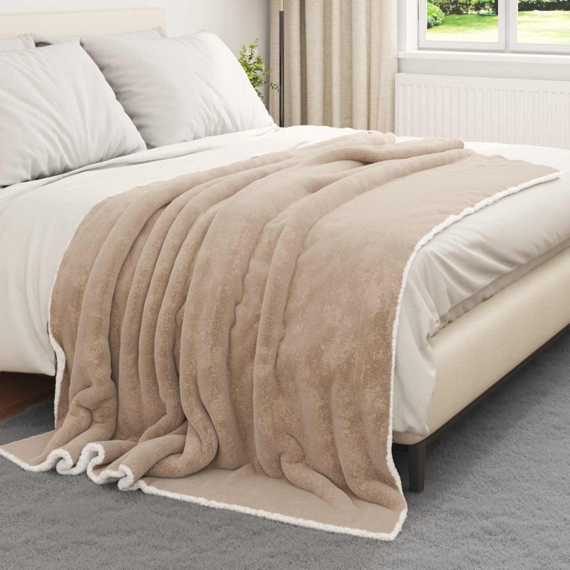vidaXL Überwurfdecke Beige 130 x 150 cm Fleece