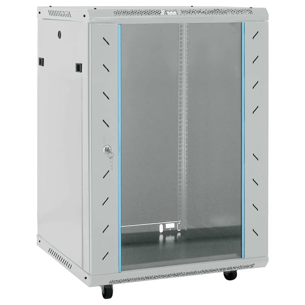 vidaXL 15HE Netzwerkschrank mit Schwenkfüßen 19" IP20 60x45x86 cm