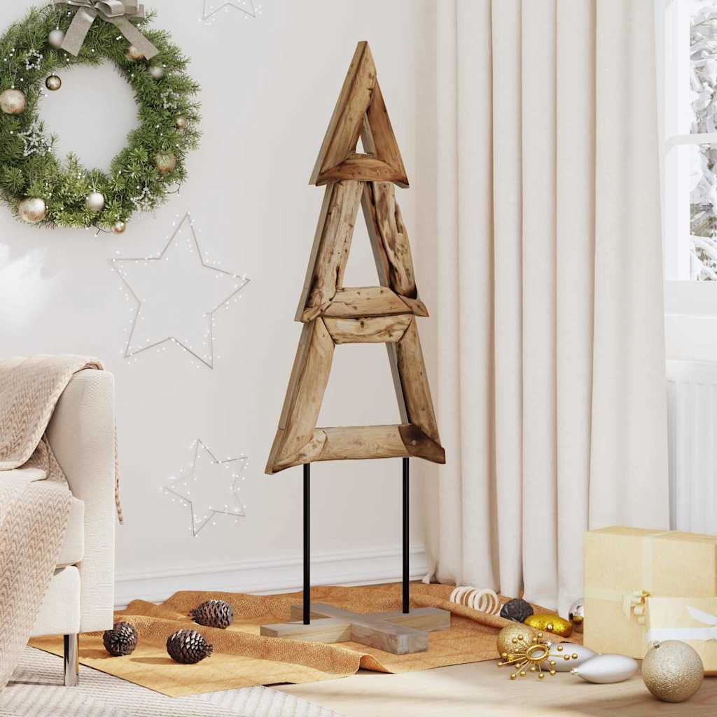 vidaXL Weihnachtsbaum mit Ständer Braun 90 cm Massivholz Teak
