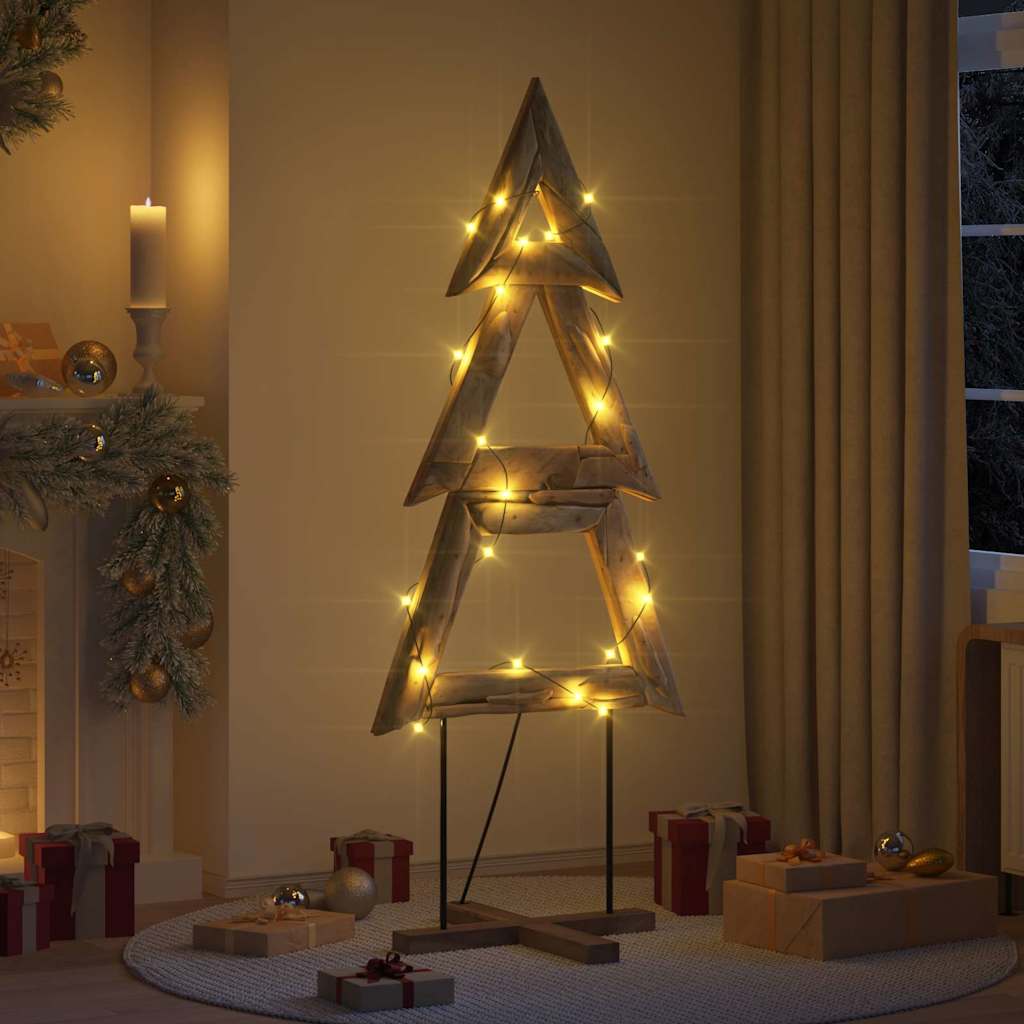 vidaXL Weihnachtsbaum mit Ständer Braun 90 cm Massivholz Teak