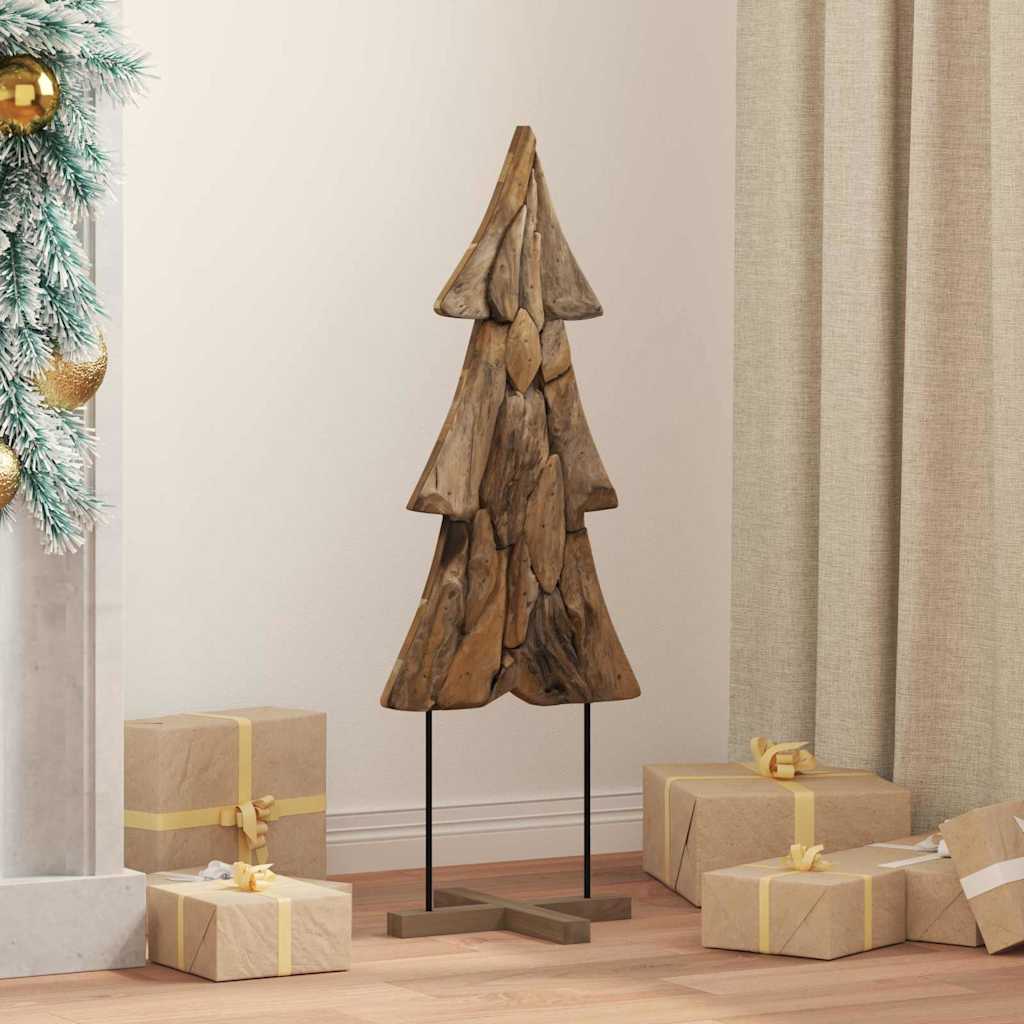 vidaXL Weihnachtsbaum mit Ständer Braun 90 cm Massivholz Teak